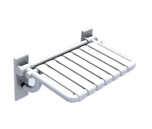 Hafele 980.20.099 Folding Shower Seat, 555 mm Width, HEWI 801 Series, Pure white