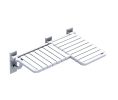 Hafele 980.20.399 Folding Shower Seat, L-Shaped, 724 mm Width, HEWI 801 Series, Pure white, projection left