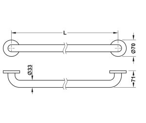 Hafele 988.61.199 Grab Bar, with Center Support, HEWI 801 Series, Pure White, 457 mm (18") Length