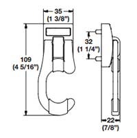 Hafele Polished Chrome Broom Hook Synergy Elite