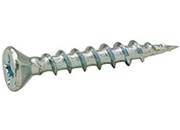 Hafele 010.73.949 Zinc-Plated Zip-R Flat Head Screw w/ Nibs #6 x 1-1/2" - 1000 Pcs.