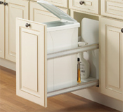 Hafele 503.11.703 White Single Pull-Out Bottom Mounted Trash Bin 19-3/16" - 1 Pc.