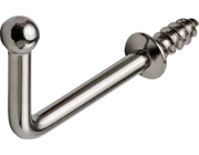 Hafele 510.86.602 Matt Nickel Ball Point Hook, 1-3/4" Projection