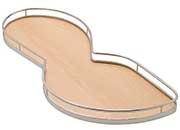 Hafele 541.32.145 LeMans II Right Swing Chrome/Maple Corner Shelf w/ Adjustable Post - 1 Set