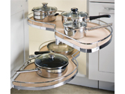 Hafele 541.32.146 LeMans II Set Chrome/Maple Non-Slip Corner Pull-Out Shelf-Full Height Post Left Swing 15" 