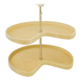 Hafele 542.58.135 Maple Kidney Revolving Shelf/Tray Set 24"