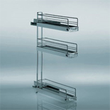 Hafele 545.61.233 Chrome-Plated 3-Tier Base Cabinet Pull-Out 90º
