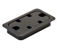 Hafele 631.24.300 Black Rectangular Cable Grommet