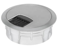 Hafele 631.35.214 Silver Round Cable Grommet w/ Brush