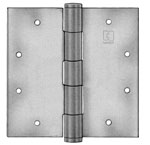 Hager 1577 4.5x4in Aluminum Entrance Hinge-Both Leaves Tapped-Full Mortise-Standard Weight-Plain Bearing-Brass Base