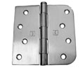 Hager BB1543 US32D - Satin Stainless Steel - 71552 4x4in Square by 5/8in Radius Hinge-Full Mortise-Residential Weight-Ball Bearing-Stainless Steel Base - Non-Removable Pin