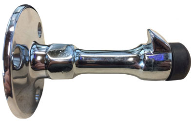 Bright Chrome Cast Brass Wall Stop and Holder