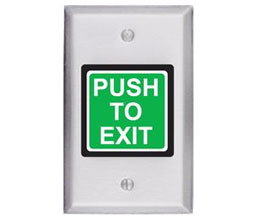 Hager 2973G US32D Code Compliant Exit Switch with Green LED - Satin Stainless Steel