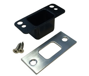 Hager 3930 US26 Hager 3930 US26D Strike with Plastic Dust Box, 1-1/8" x 2-3/4", Bright Chrome for 3100, 3200, 3700 Series Locks