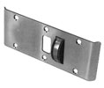 Hager 455 5.75in Double Lipped Strike with Rescue Stop for Center Hung Doors-Brass Base