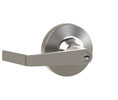 Hager 47KN ARC ALM 1-3/4" AMC Key in Lever Night Latch with Archer Lever with Anti Microbial Coating - Aluminum