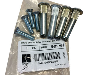 Hager 5902-ALM 5200/5300/5400 Series - SNB Screw Pack - Standard - Aluminum