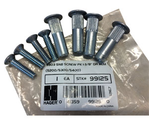 Hager 5903-ALM 5200/5300/5400 Series - SNB Screw Pack - Optional - Aluminum