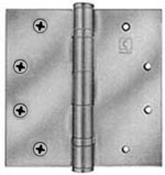 Hager BB1578 4.5x4.5in Aluminum Entrance Hinge-One Leaf Tapped-Full Mortise-Standard Weight-Ball Bearing-Brass Base