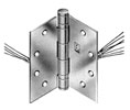 Hager BB1191-ETM-10 4.5x4.5in 10 Wire and Concealed Monitor Hinge-Full Mortise-Standard Weight-Ball Bearing-Stainless Steel Base