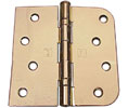 Hager BB1543 4x4in Square by 5/8in Radius Hinge-Full Mortise-Residential Weight-Ball Bearing-Brass Base