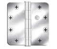 Hager ECCO ECRCBB1100 4x4in 1/4in Radius Corner Hinge-Full Mortise-Standard Weight-Ball Bearing-Steel Base