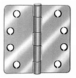 Hager RC1749 - USP Prime Coat - 29735 4x4in 1/4in Radius Hinge-Full Mortise-Residential Weight-Plain Bearing-Steel Base Non-Removable Pin