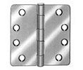 Hager RC1749 - 2D Brass Tone Dichromate -  29731 4x4in 1/4in Radius Hinge-Full Mortise-Residential Weight-Plain Bearing-Steel Base Non-Removable Pin