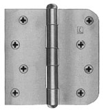 Hager RC1847 4x4in Square by 5/8in Radius Hinge-Full Mortise-Residential Weight-Plain Bearing-Steel Base