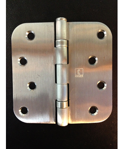 Hager RCBB1542 4x4in 5/8in Radius Hinge-Full Mortise-Residential Weight-Ball Bearing-Stainless Steel Base