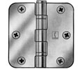 Hager RCBB1542 3.5x3.5in 5/8in Radius Hinge-Full Mortise-Residential Weight-Ball Bearing-Stainless Steel Base