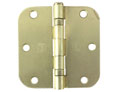 Hager RCBB1842 3.5x3.5in 5/8in US4 - Satin Brass - 34374 Radius Hinge-Full Mortise-Residential Weight-Ball Bearing-Steel Base - Standard Removable Pin