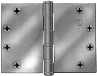 Hager BB1168 4.5x7 US15 Full Mortise Heavy Weight Ball Bearing Steel Base Hinge, Satin Nickel