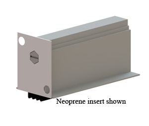 Hager 743S-MIL-N 42" Mill Finish Aluminum Automatic Door Bottom with Neoprene insert - Mortise Mount