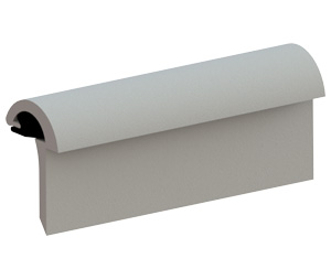 Hager 844S-MIL-N 34" Mill Finish Aluminum Dome Astragal with Neoprene insert