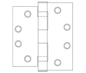 Hager BB1279 5x4.5in NRP Unequal Leaf Hinge-Full Mortise-Standard Weight-Ball Bearing-Steel Base