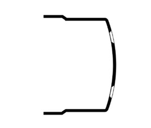 Hager 181Q US28 Overlap Type Radius Shaped Door Edging - Satin Anodized Aluminum