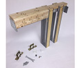Pocket door frame kit 9850 250 lbs (57 kg) 1-3/8” - 1-3/4” (35 mm - 44 mm) 4’0” (1219 mm) 8’0” (2438 mm) 9829 Steel Ball - Hager