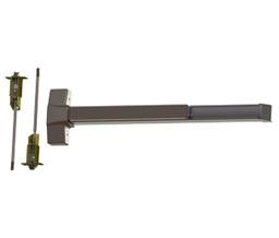 Hager 4501 CVR 0 36" x 84" AMC US32D 1-3/4" Thick Door Non-Fire Rated 36" x 84" Heavy Duty Concealed Vertical Rod with Anti-Microbial Coating - Satin Stainless Steel