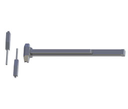 Hager 4701 SVR 0 36" x 84" AMC US32D 1-3/4" Thick Door Non-Fire Rated 36" x 84"  Standard Duty Surface Vertical Rod Device with Anti-Microbial Coating - Satin Stainless Steel