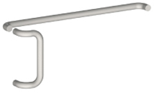 Hager 160D US28 Satin Anodized Aluminum Offset Round Push and Pull Bar Set