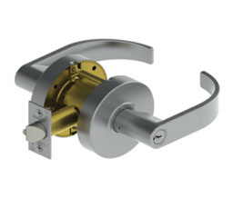 Hager 2525 2-34 US10B ARC TW LL T-strike Grade 2 Cylindrical Exit Lock - 2-3/4" Backset - Archer Lever - Oil-Rubbed Bronze