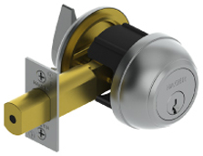 Hager 3114 2-34 US10 SCC ASA Strike Grade 1 Double Cylinder Deadlock - 2-3/4" Backset - Schlage C Keyway - Satin Bronze