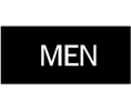 Hager 350M B1 Silver Plastic Restroom Sign - Men
