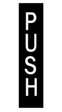 Hager 351H B1 Silver Plastic Vertical Sign - PUSH