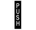 Hager 351H B1 Silver Plastic Vertical Sign - PUSH