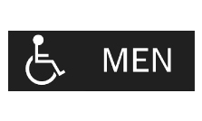 Hager 352M W3 Blue Plastic Restroom Sign - Men/Handicap