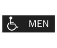Hager 352M B1 Silver Plastic Restroom Sign - Men/Handicap