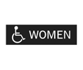 Hager 352W B1 Silver Plastic Restroom Sign - Women/Handicap
