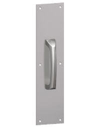 Hager 35N US10 Satin Bronze 5-1/2" CTC Pull Handle w/ 4" x 16" Pull Plate